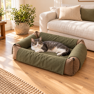 Gatto sulla BerryPuff con copertura protettiva semplice verde oliva